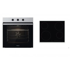 Hisense BI64121AX + E6432C Φούρνος άνω Πάγκου 77lt με Κεραμικές Εστίες Π59.5εκ. Inox